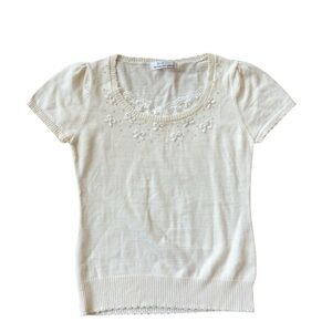 cream layered sweater top